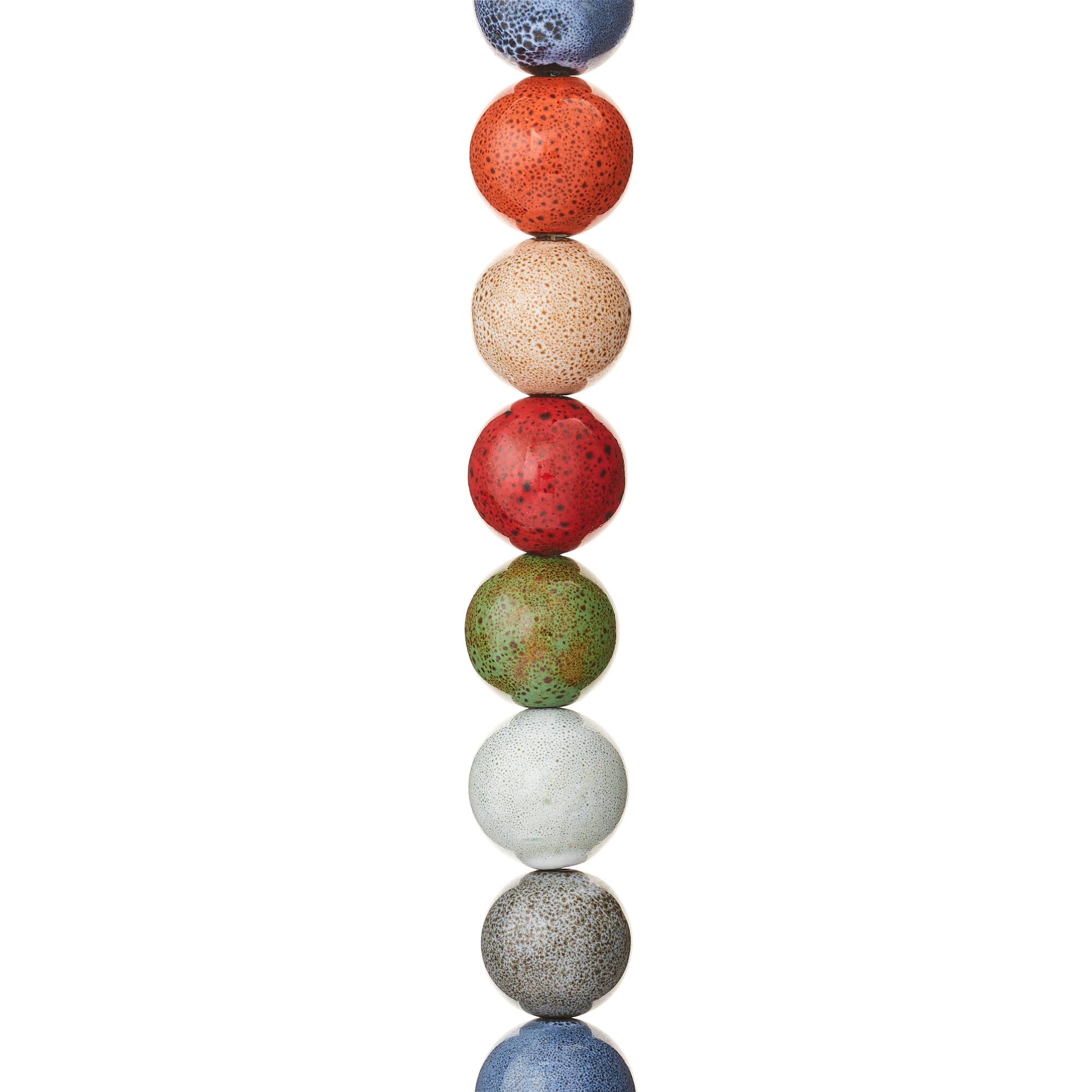 Multicolor Ceramic Round Beads, 16mm by Bead Landing™